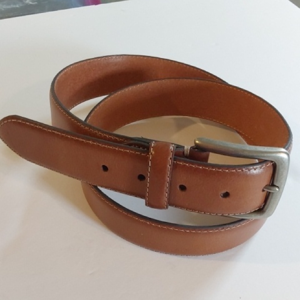 Levi's| Men's Tan Genuine Leather Belt With Silver Buckle Neutral Sz. Large